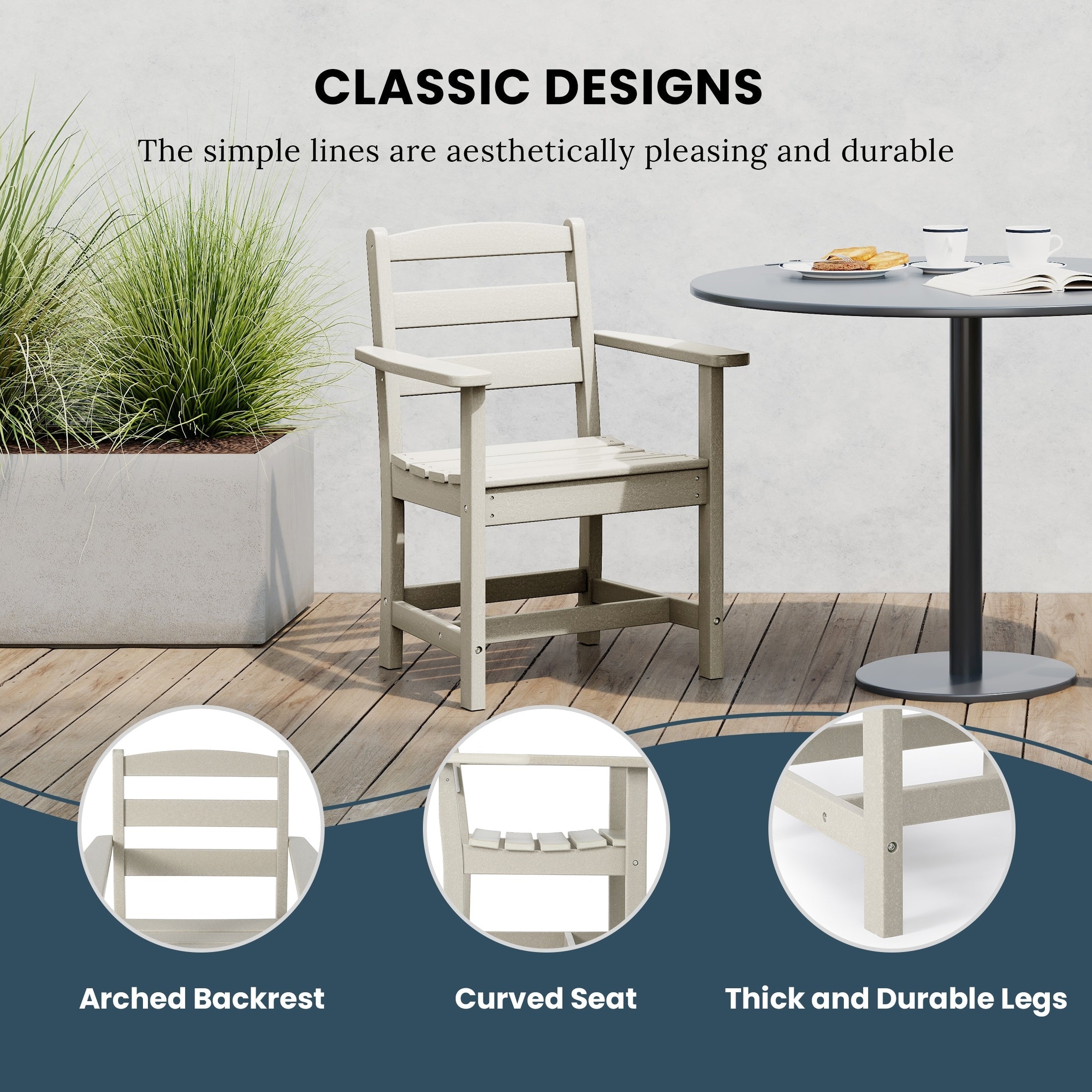 Ensemble de salle à manger Polytrends Shoreside 5 pièces avec fauteuils