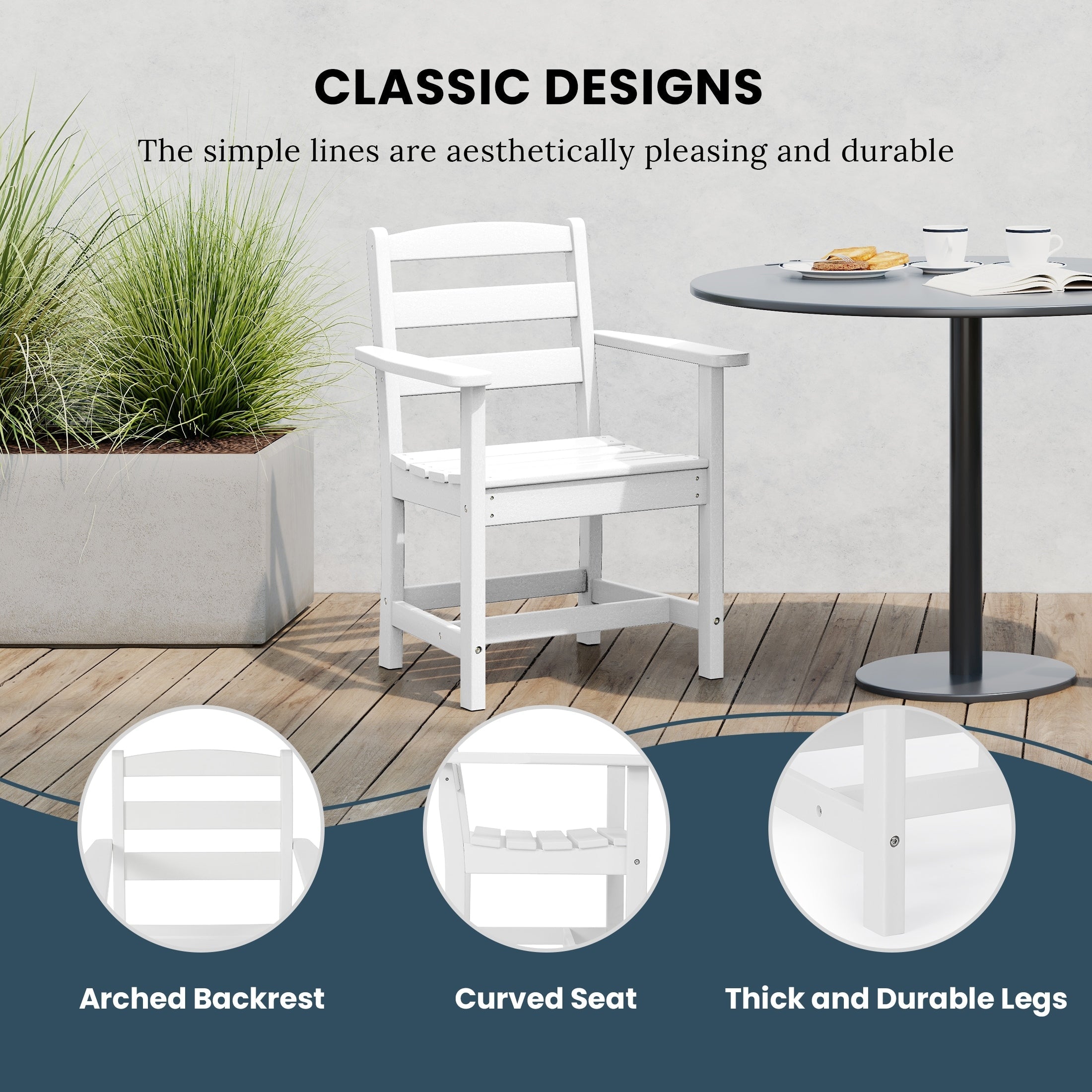 Ensemble de salle à manger Polytrends Shoreside 5 pièces avec fauteuils