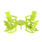Ensemble de 5 chaises à bascule Polytrends Shoreside, toutes saisons, pour conversation