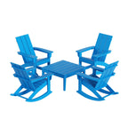 Ensemble de 5 chaises à bascule Polytrends Shoreside, toutes saisons, pour conversation