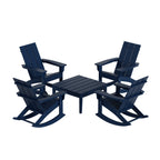 Ensemble de 5 chaises à bascule Polytrends Shoreside, toutes saisons, pour conversation