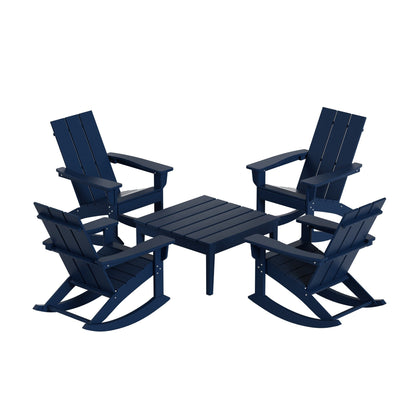 Ensemble de 5 chaises à bascule Polytrends Shoreside, toutes saisons, pour conversation