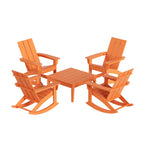 Ensemble de 5 chaises à bascule Polytrends Shoreside, toutes saisons, pour conversation