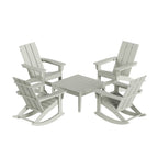 Ensemble de 5 chaises à bascule Polytrends Shoreside, toutes saisons, pour conversation