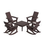 Ensemble de 5 chaises à bascule Polytrends Shoreside, toutes saisons, pour conversation