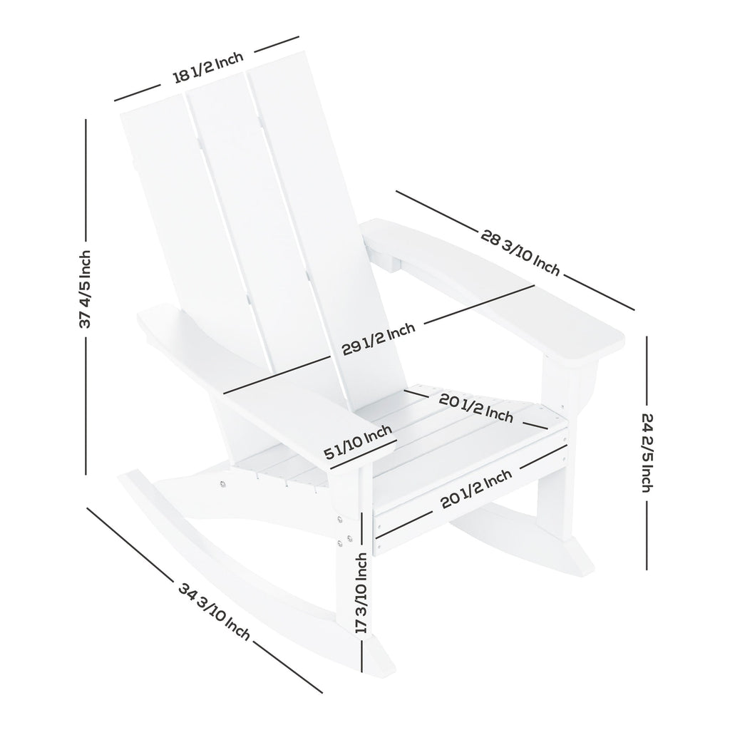 Ensemble de 5 chaises à bascule Polytrends Shoreside, toutes saisons, pour conversation