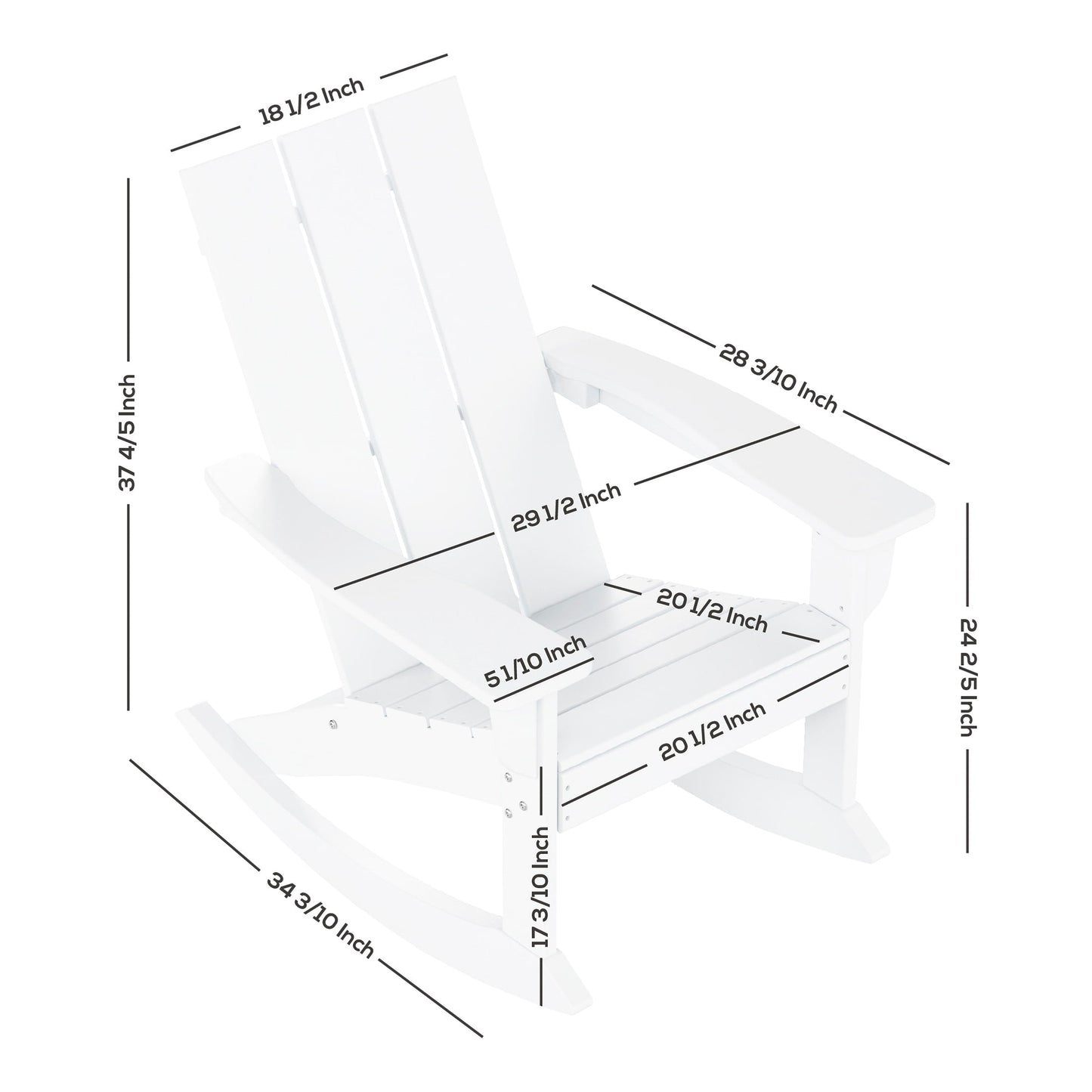 Ensemble de 5 chaises à bascule Polytrends Shoreside, toutes saisons, pour conversation
