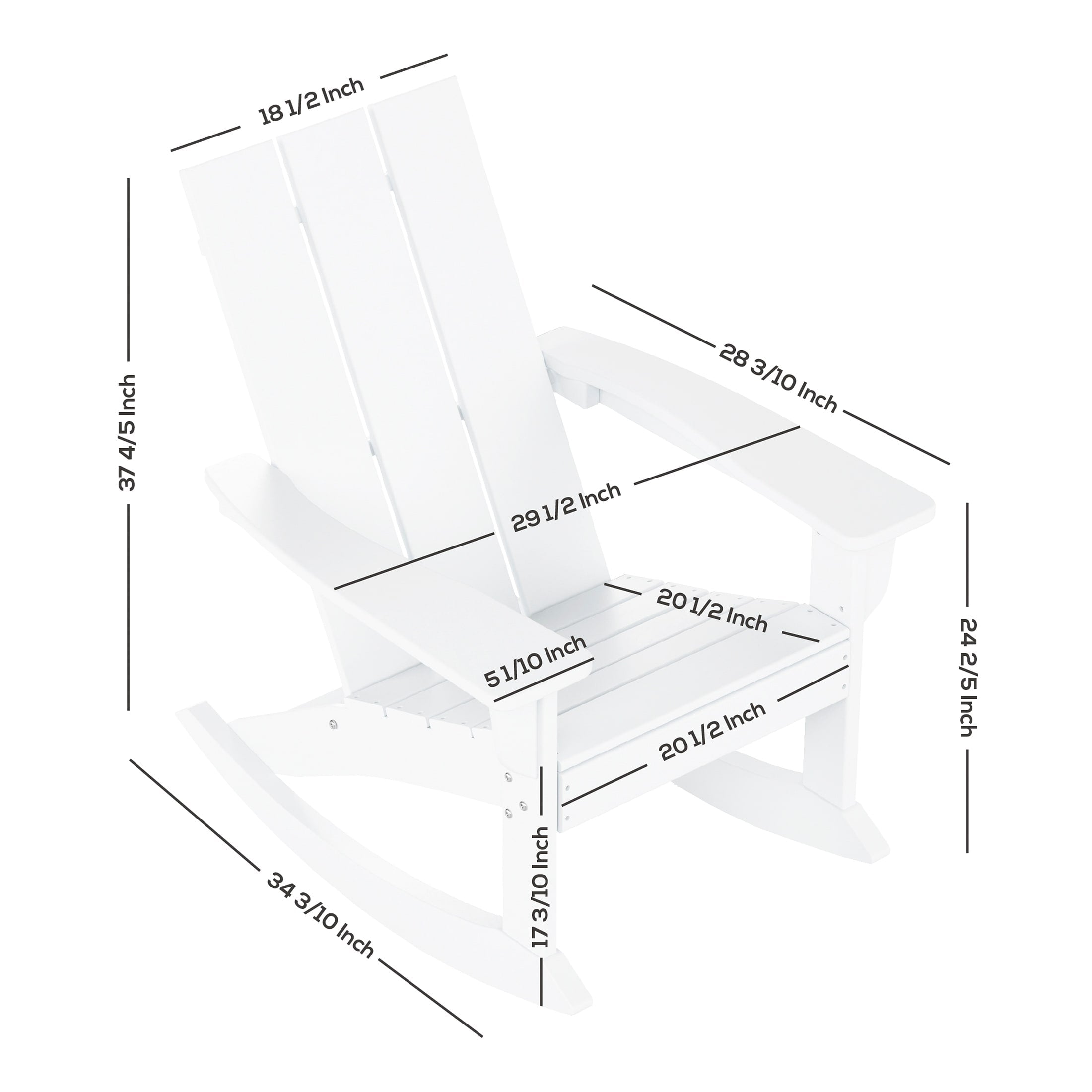 Ensemble de 5 chaises à bascule Polytrends Shoreside, toutes saisons, pour conversation