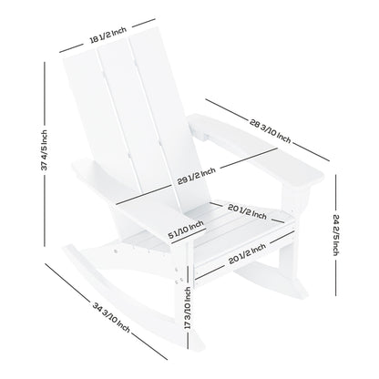 Ensemble de 5 chaises à bascule Polytrends Shoreside, toutes saisons, pour conversation