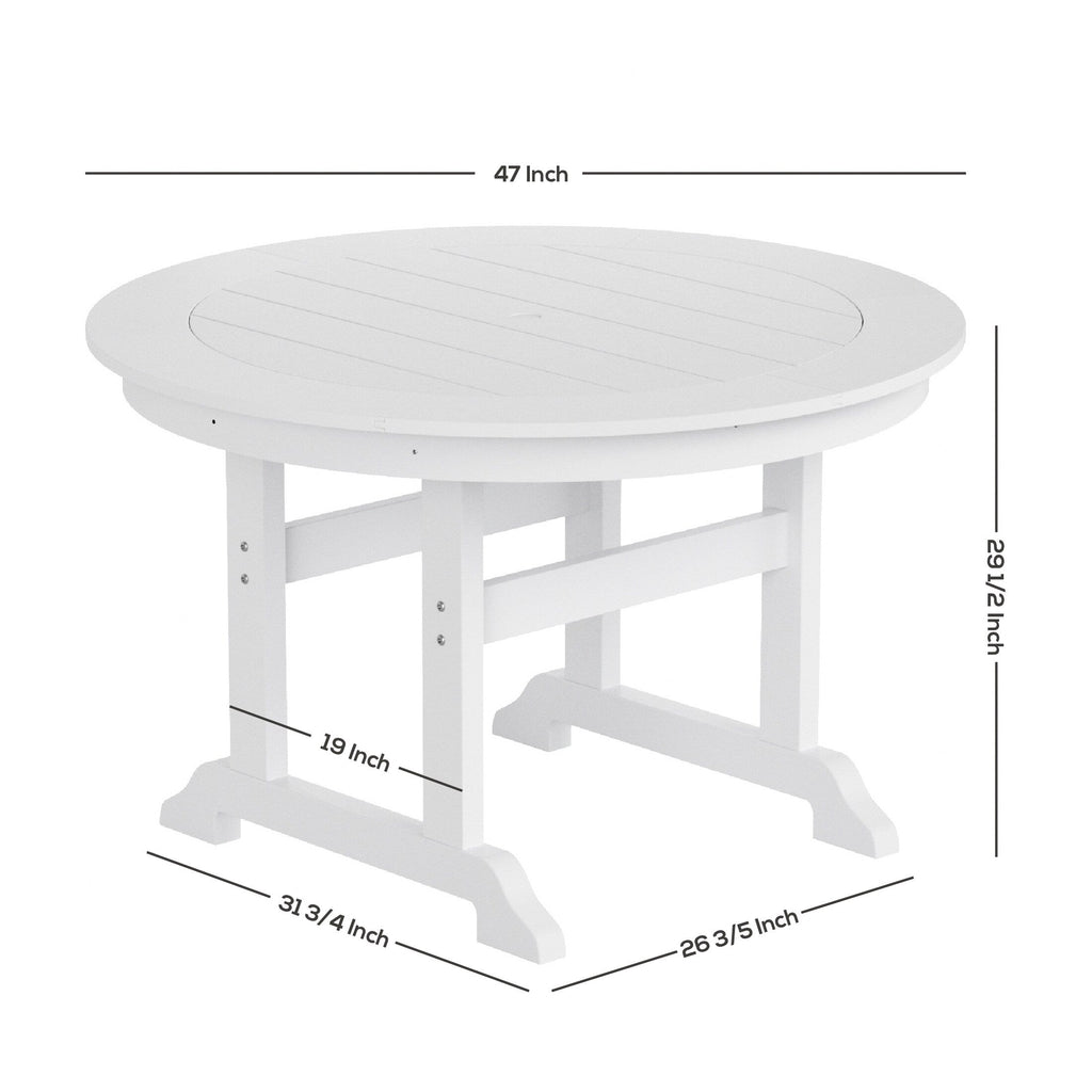 Ensemble de salle à manger d'extérieur Polytrends Shoreside, 5 pièces, carré, en polyester, respectueux de l'environnement, toutes saisons, avec fauteuils