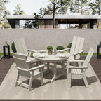 Ensemble de salle à manger d'extérieur Polytrends Shoreside, 5 pièces, carré, en polyester, respectueux de l'environnement, toutes saisons, avec fauteuils