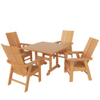 Ensemble de salle à manger d'extérieur Polytrends Shoreside, 5 pièces, carré, en polyester, respectueux de l'environnement, toutes saisons, avec fauteuils