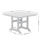 Ensemble de salle à manger d'extérieur Polytrends Shoreside, 5 pièces, carré, en polyester, respectueux de l'environnement, toutes saisons, avec fauteuils