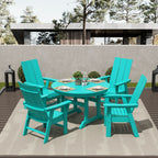 Ensemble de salle à manger d'extérieur Polytrends Shoreside, 5 pièces, carré, en polyester, respectueux de l'environnement, toutes saisons, avec fauteuils