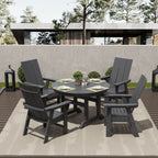 Ensemble de salle à manger d'extérieur Polytrends Shoreside, 5 pièces, carré, en polyester, respectueux de l'environnement, toutes saisons, avec fauteuils