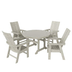 Ensemble de salle à manger d'extérieur Polytrends Shoreside, 5 pièces, carré, en polyester, respectueux de l'environnement, toutes saisons, avec fauteuils