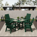 Ensemble de salle à manger d'extérieur Polytrends Shoreside, 5 pièces, carré, en polyester, respectueux de l'environnement, toutes saisons, avec fauteuils