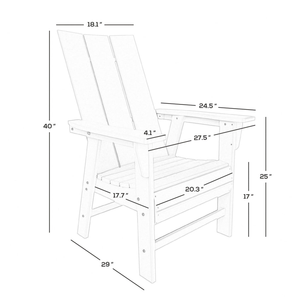 Ensemble de salle à manger d'extérieur Polytrends Shoreside, 5 pièces, carré, en polyester, respectueux de l'environnement, toutes saisons, avec fauteuils