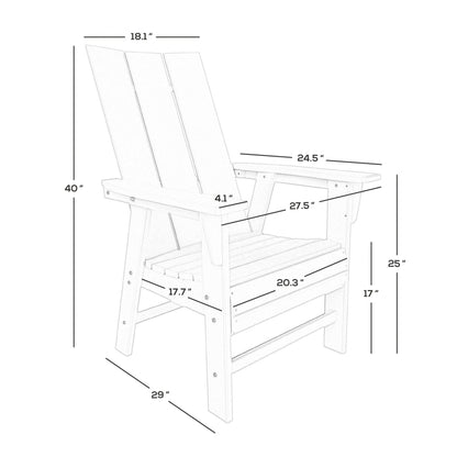 Ensemble de salle à manger d'extérieur Polytrends Shoreside, 5 pièces, carré, en polyester, respectueux de l'environnement, toutes saisons, avec fauteuils