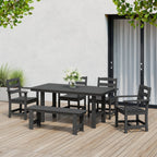 Ensemble de salle à manger Polytrends Shoreside 6 pièces avec fauteuils et banc