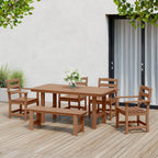 Ensemble de salle à manger Polytrends Shoreside 6 pièces avec fauteuils et banc