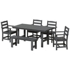 Ensemble de salle à manger Polytrends Shoreside 6 pièces avec fauteuils et banc