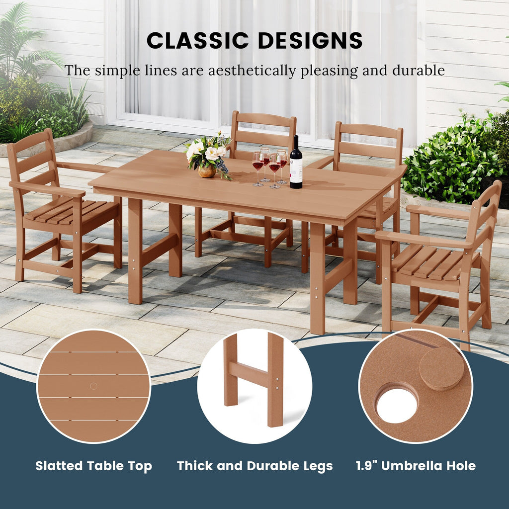 Ensemble de salle à manger Polytrends Shoreside 6 pièces avec fauteuils et banc