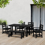 Ensemble de salle à manger Polytrends Shoreside 6 pièces avec fauteuils et banc