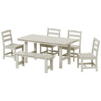 Ensemble de salle à manger Polytrends Shoreside 6 pièces avec chaises et banc