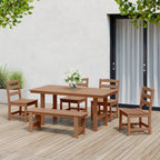 Ensemble de salle à manger Polytrends Shoreside 6 pièces avec chaises et banc