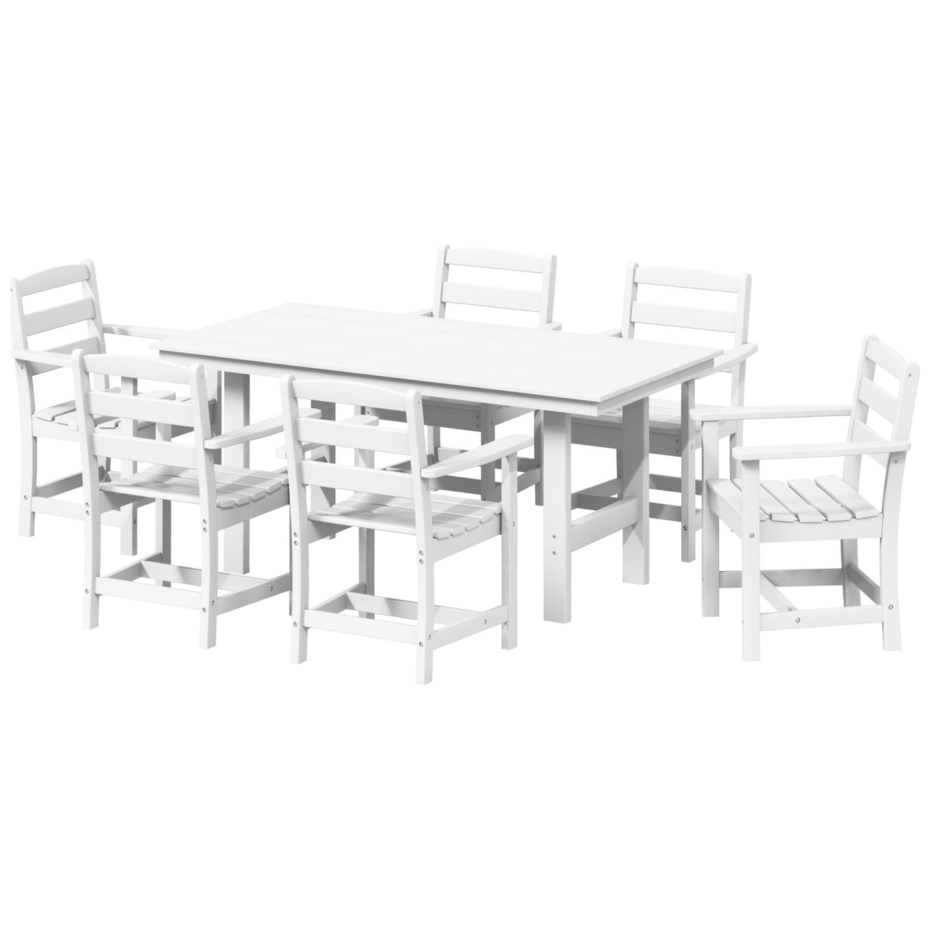 Ensemble de salle à manger Polytrends Shoreside 7 pièces avec fauteuils