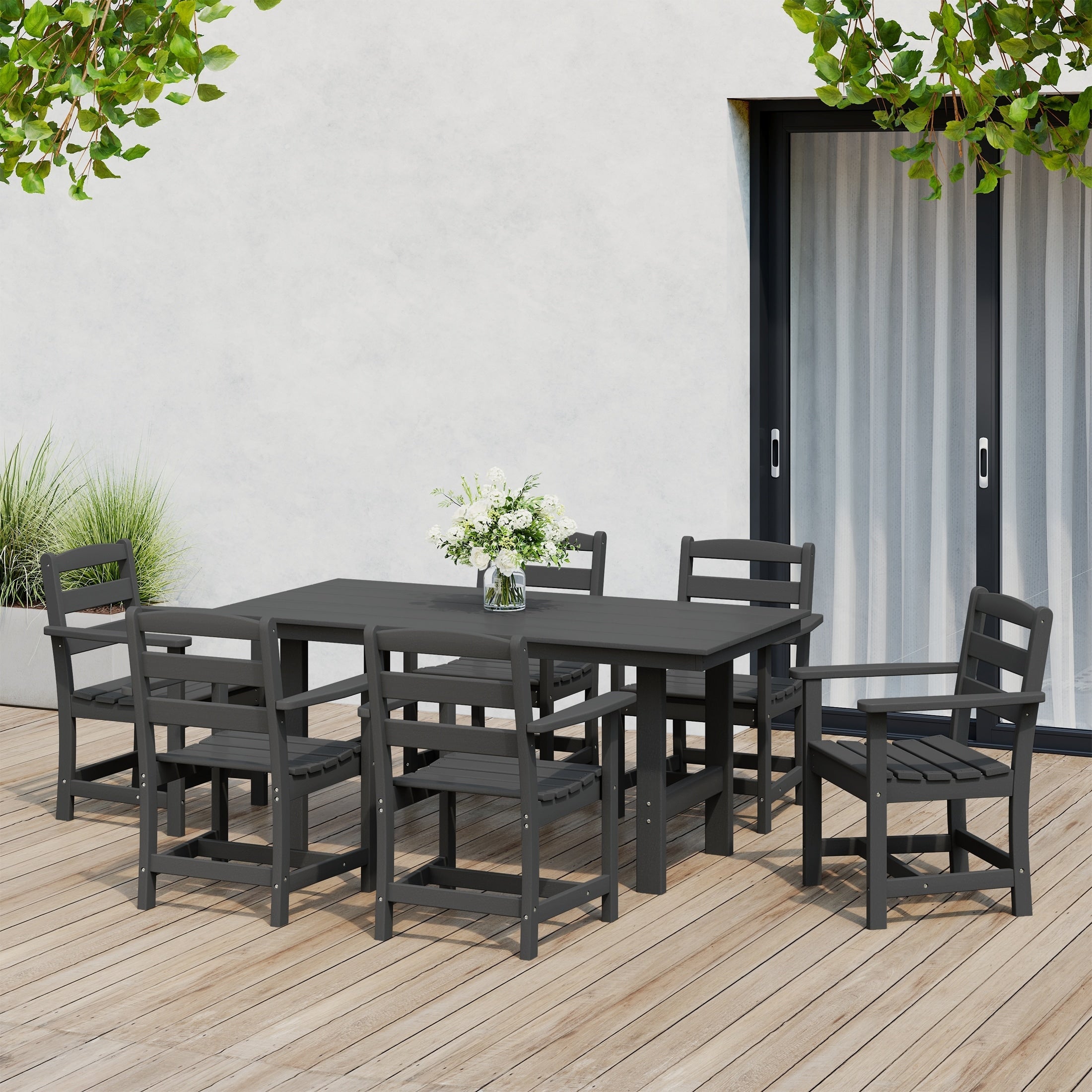 Ensemble de salle à manger Polytrends Shoreside 7 pièces avec fauteuils