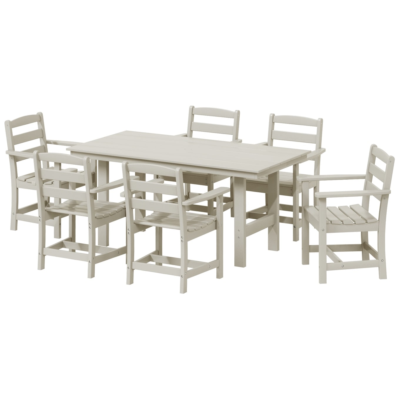 Ensemble de salle à manger Polytrends Shoreside 7 pièces avec fauteuils