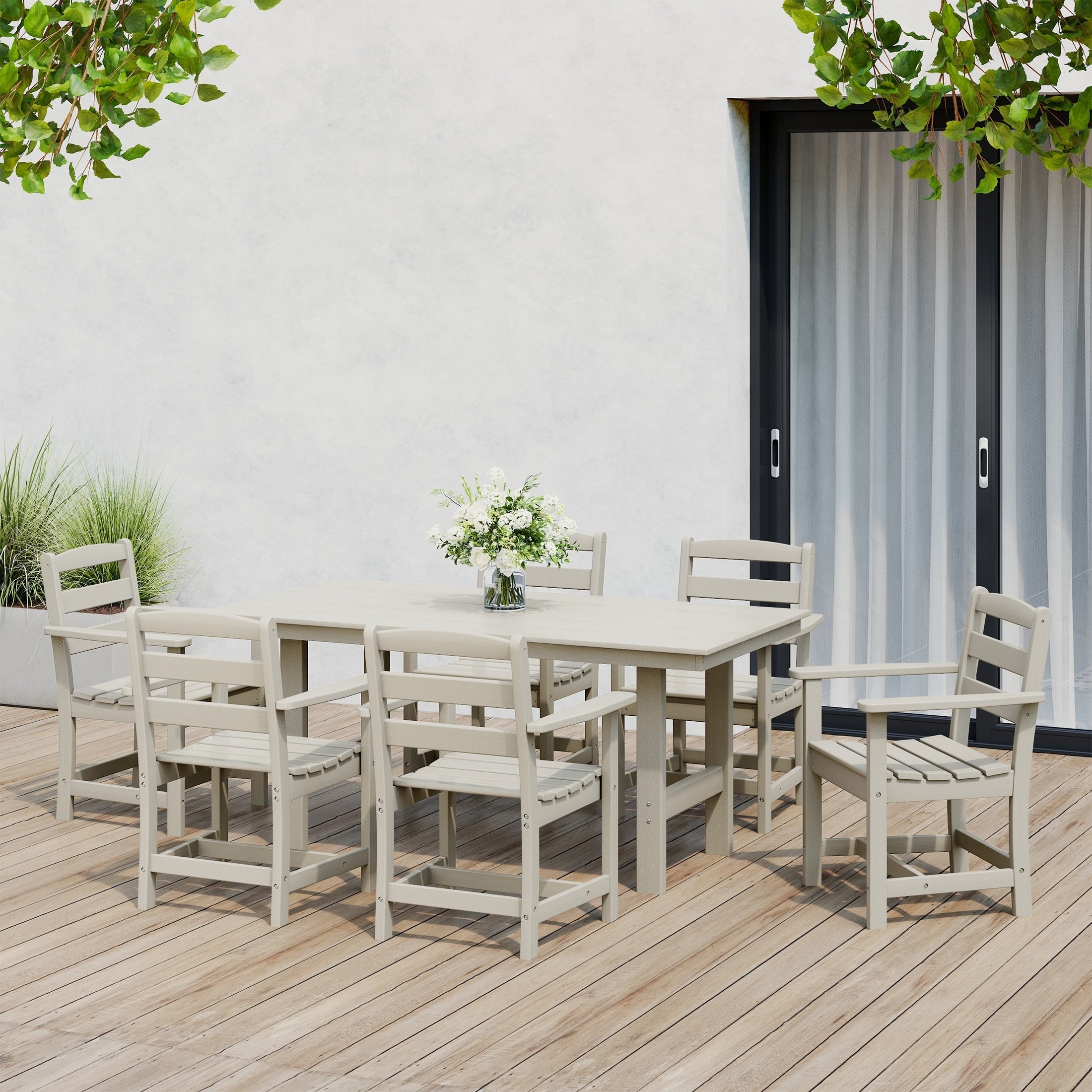 Ensemble de salle à manger Polytrends Shoreside 7 pièces avec fauteuils
