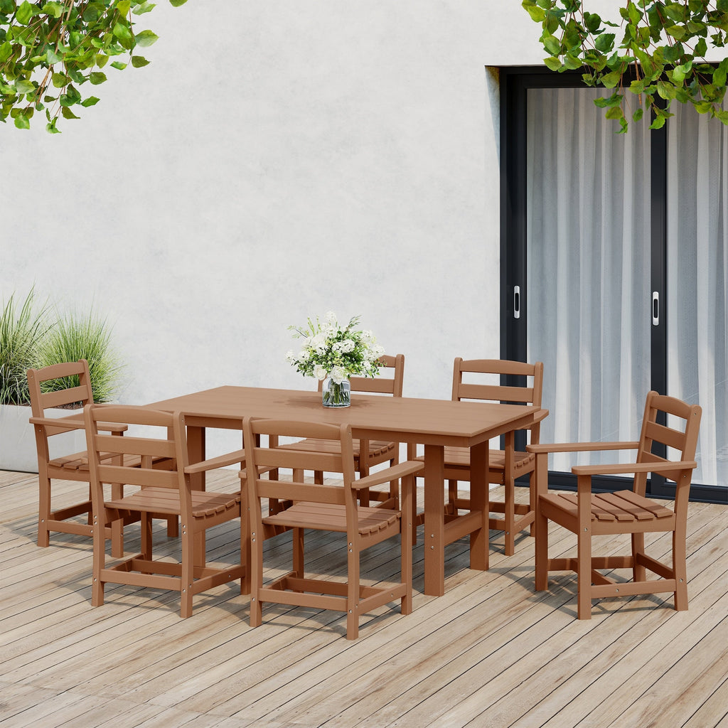 Ensemble de salle à manger Polytrends Shoreside 7 pièces avec fauteuils