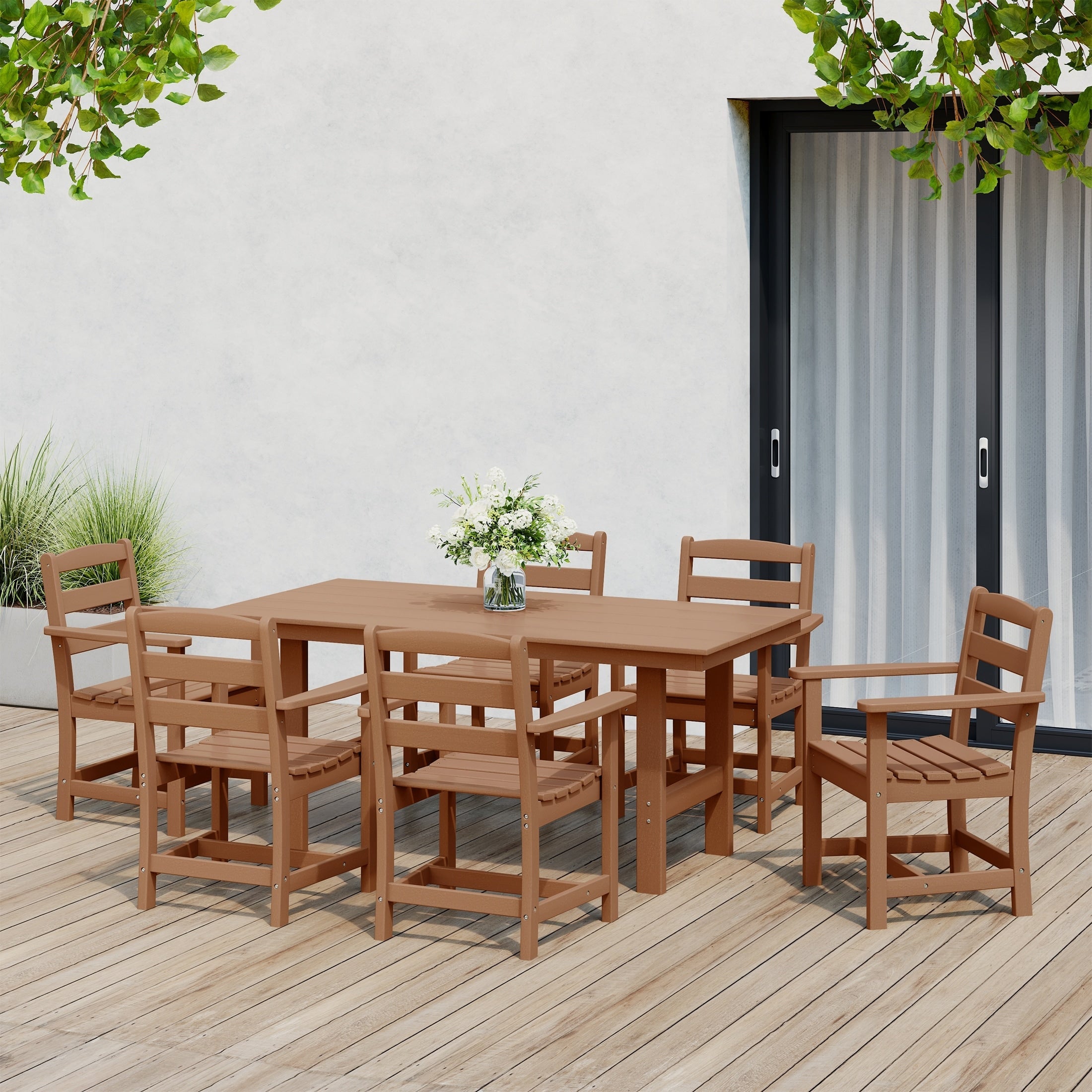 Ensemble de salle à manger Polytrends Shoreside 7 pièces avec fauteuils