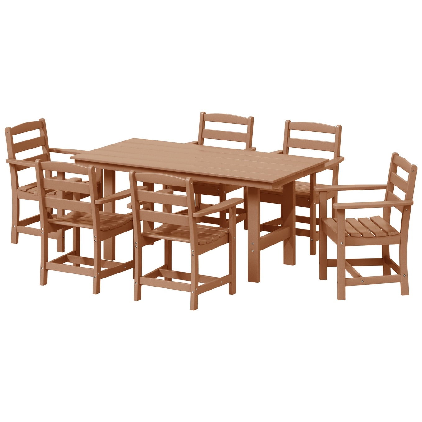 Ensemble de salle à manger Polytrends Shoreside 7 pièces avec fauteuils