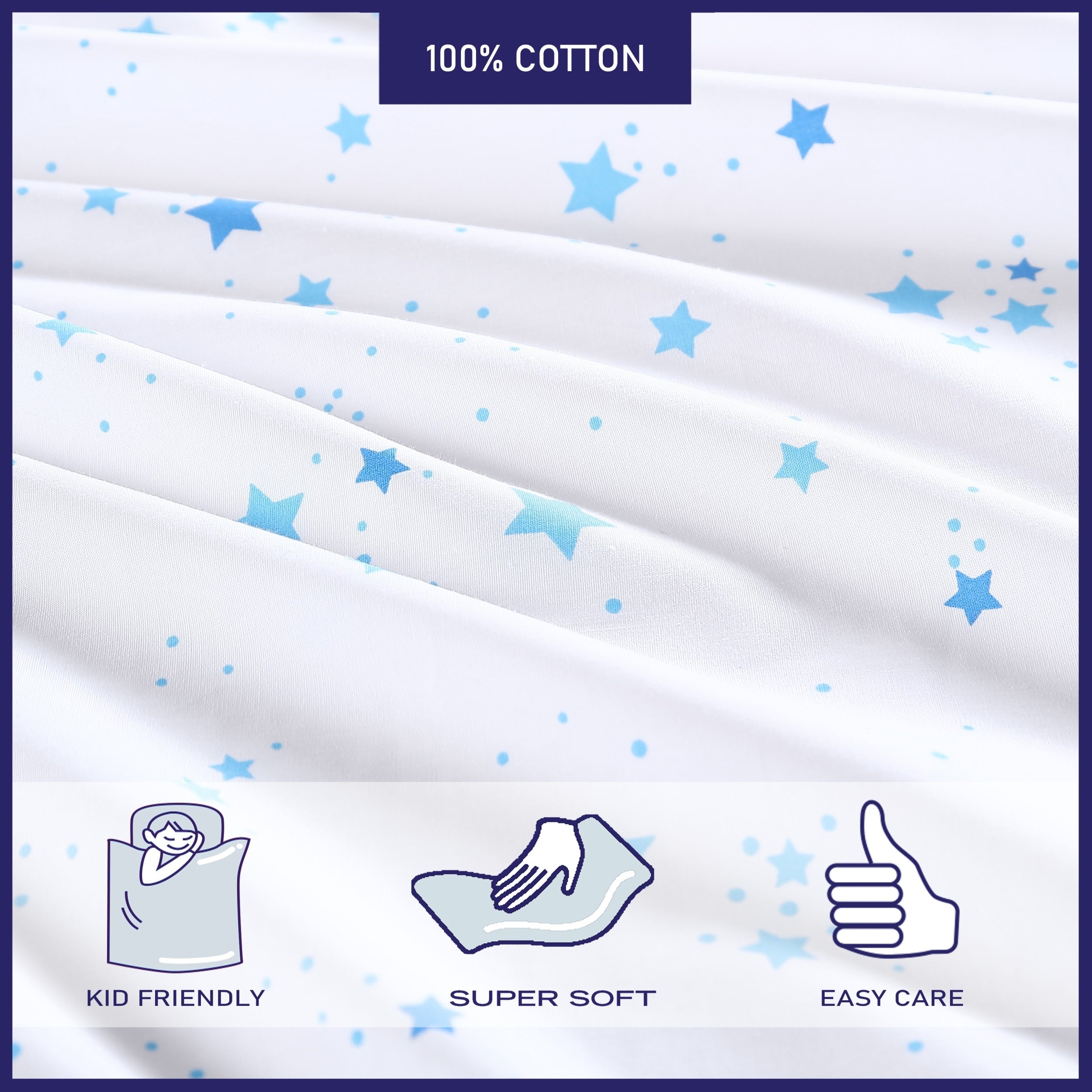 Parures de draps en percale de coton imprimé Poppy &amp; Fritz Kids