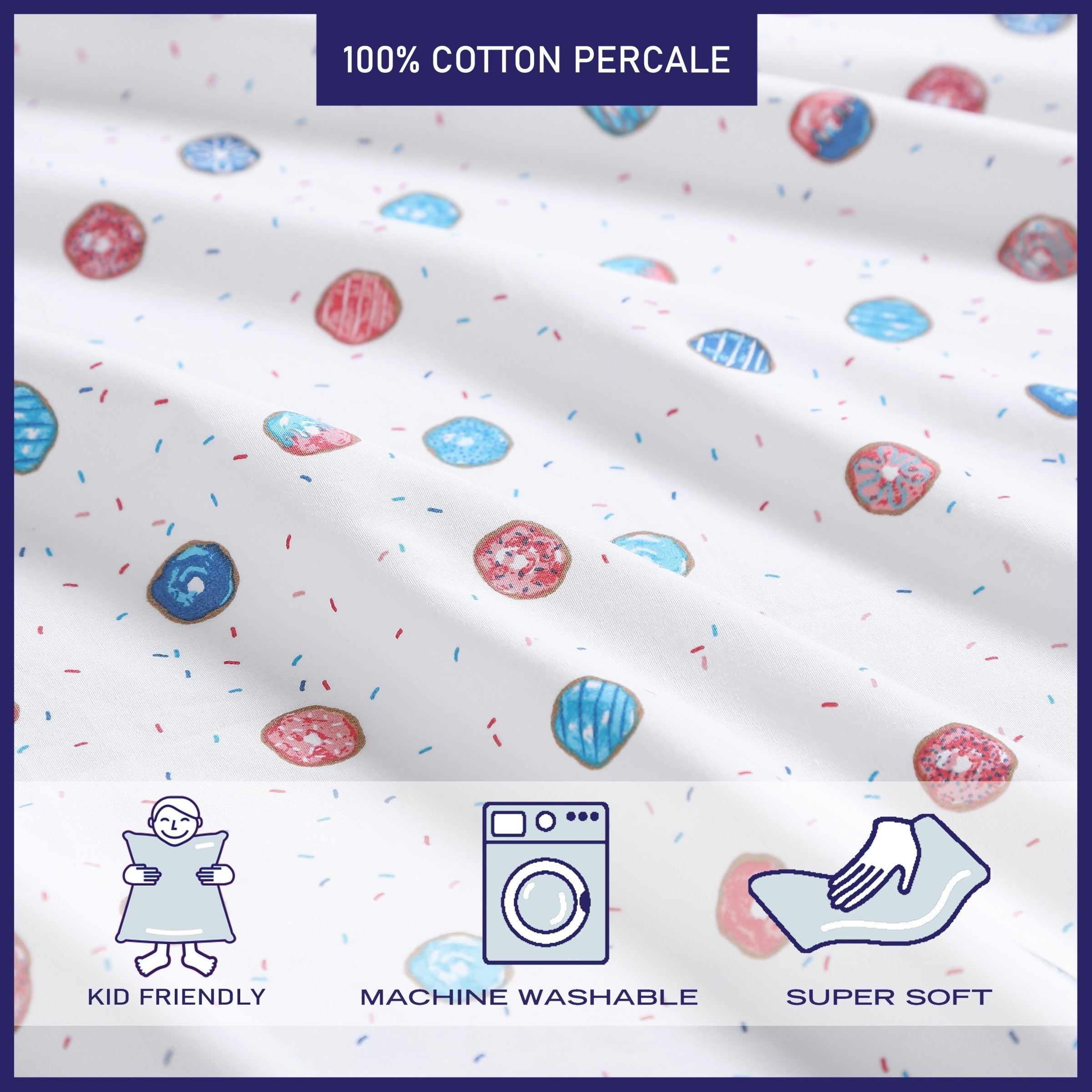 Parures de draps en percale de coton imprimé Poppy &amp; Fritz Kids