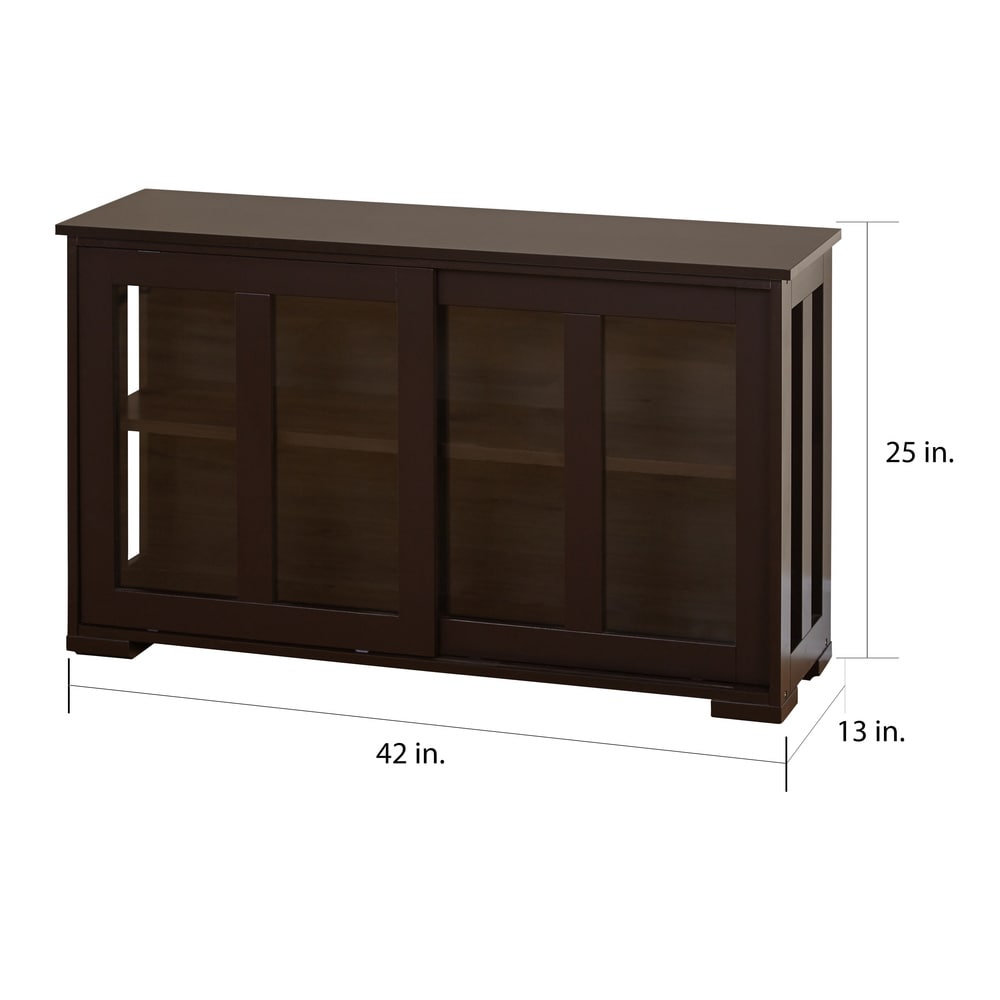 Armoire à porcelaine empilable avec portes coulissantes en verre de style porche et den Jefferson