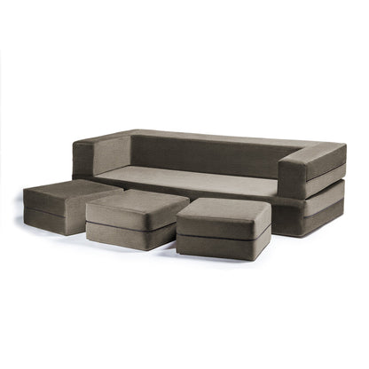 Canapé-lit convertible California King et poufs Porch &amp; Den