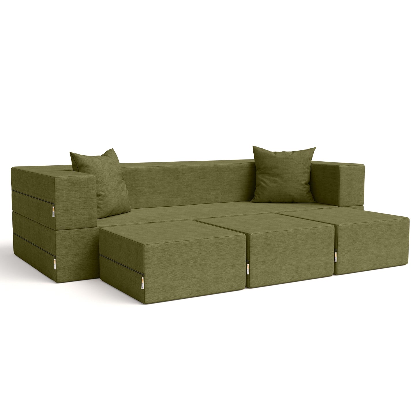 Canapé-lit convertible California King et poufs Porch &amp; Den