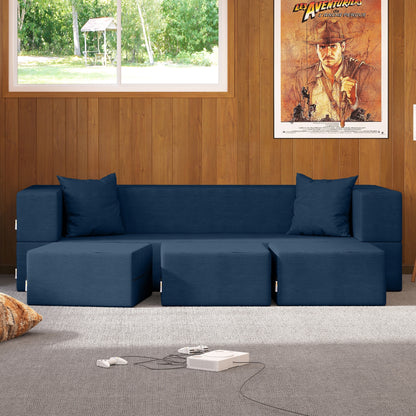 Canapé-lit convertible California King et poufs Porch &amp; Den