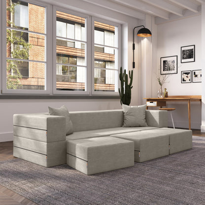 Canapé-lit convertible California King et poufs Porch &amp; Den