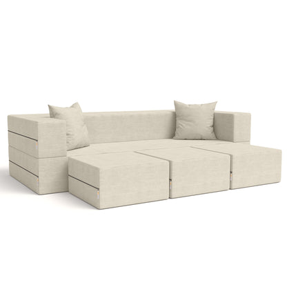 Canapé-lit convertible California King et poufs Porch &amp; Den