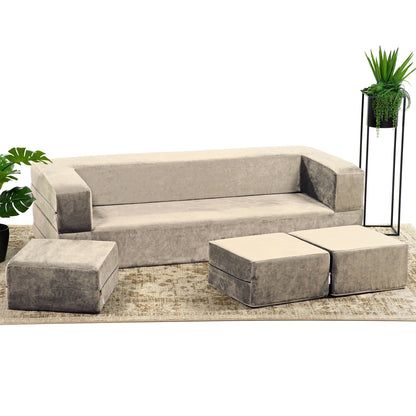 Canapé-lit convertible California King et poufs Porch &amp; Den