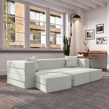 Canapé-lit convertible California King et poufs Porch &amp; Den