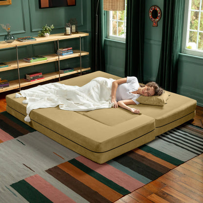 Canapé-lit convertible California King et poufs Porch &amp; Den