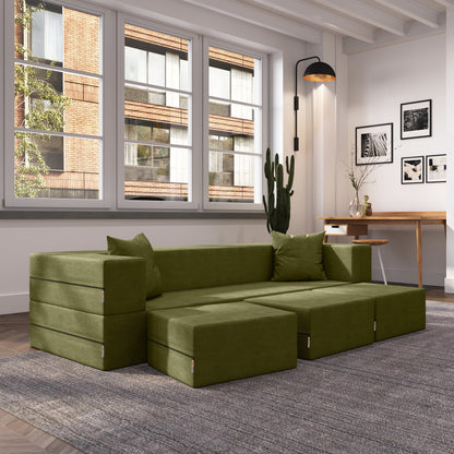 Canapé-lit convertible California King et poufs Porch &amp; Den