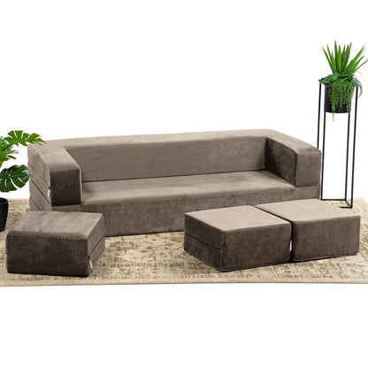 Canapé-lit convertible California King et poufs Porch &amp; Den